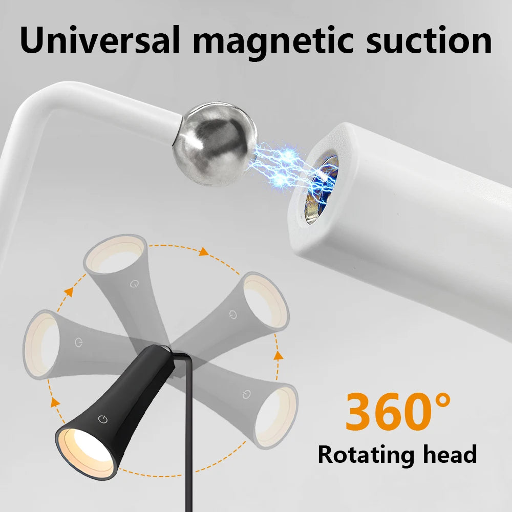 5-in-1 Rechargeable LED Desk Lamp – Eye-Protection Table Lamp with Magnetic Clip, Night Light & Power Bank for Study and Reading