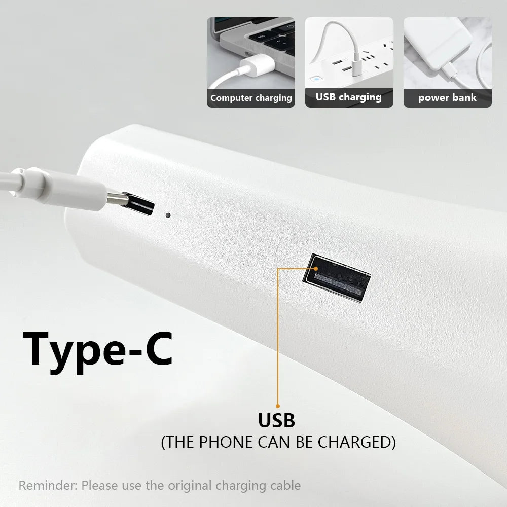 5-in-1 Rechargeable LED Desk Lamp – Eye-Protection Table Lamp with Magnetic Clip, Night Light & Power Bank for Study and Reading