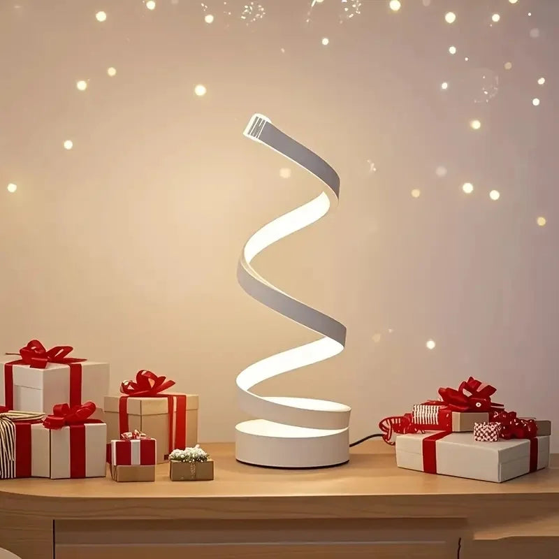 Simple Spiral LED Desk Lamp – USB Powered Desktop Light with Three-Color Lighting for Living Room & Bedroom (1PC)