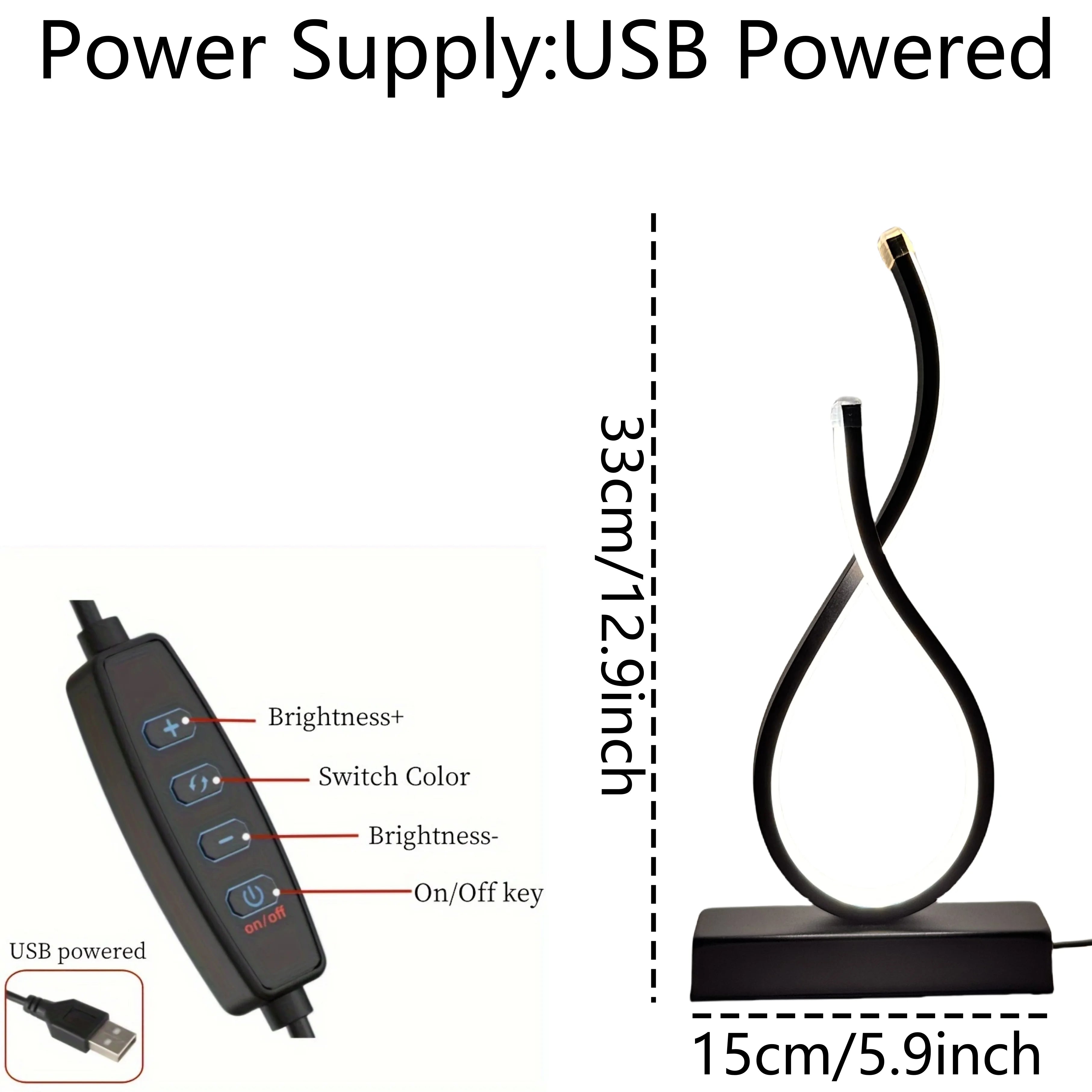 Modern USB Desk Lamp – Creative LED Table Light with Three-Color Lighting for Bedroom, Study, Office & Coffee Shop Décor (1PC)