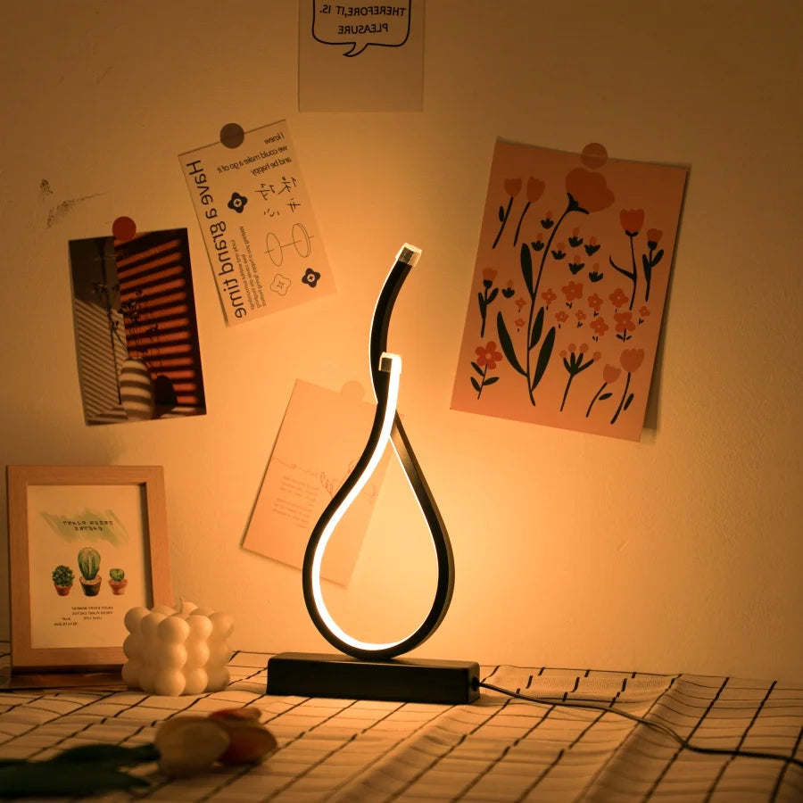 Modern USB Desk Lamp – Creative LED Table Light with Three-Color Lighting for Bedroom, Study, Office & Coffee Shop Décor (1PC)