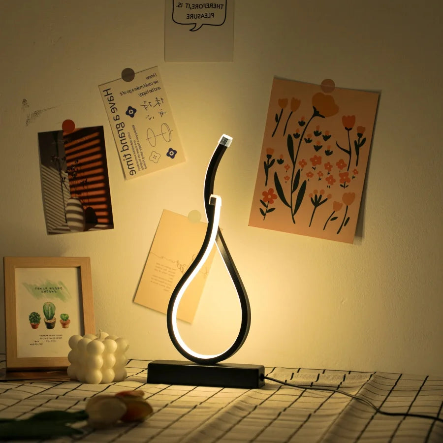 Modern USB Desk Lamp – Creative LED Table Light with Three-Color Lighting for Bedroom, Study, Office & Coffee Shop Décor (1PC)