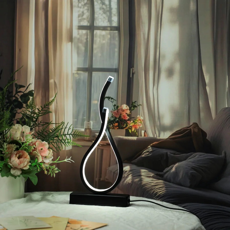 Modern USB Desk Lamp – Creative LED Table Light with Three-Color Lighting for Bedroom, Study, Office & Coffee Shop Décor (1PC)