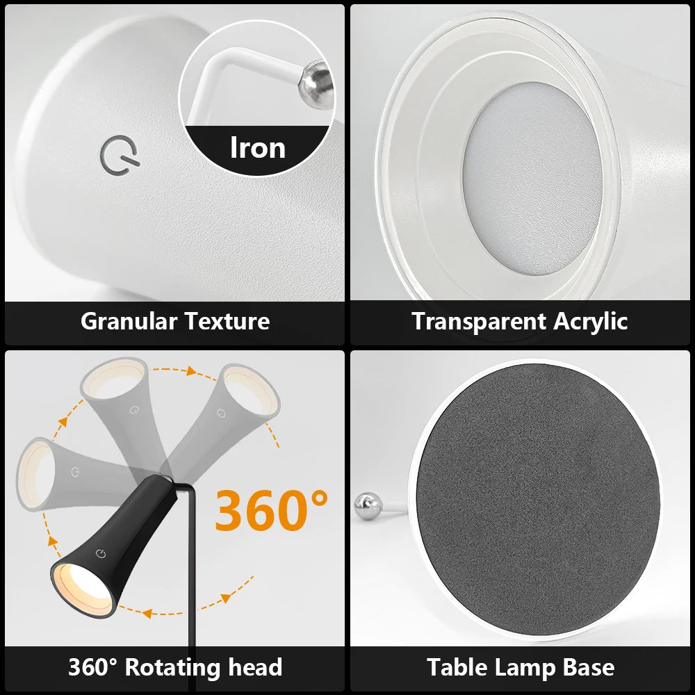 5-in-1 Rechargeable LED Desk Lamp – Eye-Protection Table Lamp with Magnetic Clip, Night Light & Power Bank for Study and Reading
