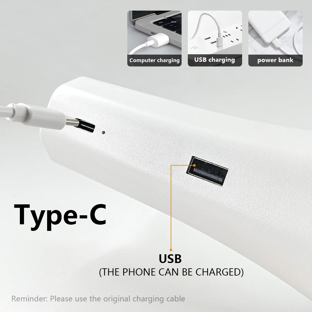 5-in-1 Rechargeable LED Desk Lamp – Eye-Protection Table Lamp with Magnetic Clip, Night Light & Power Bank for Study and Reading