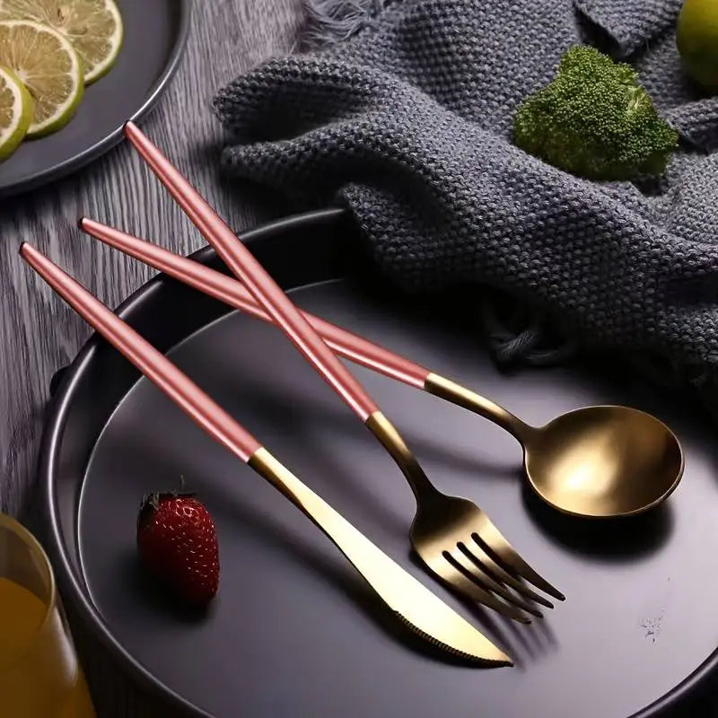 Portable Stainless Steel Cutlery Set (4-Piece) with Storage Box – Reusable Tableware for Home, Office & Travel