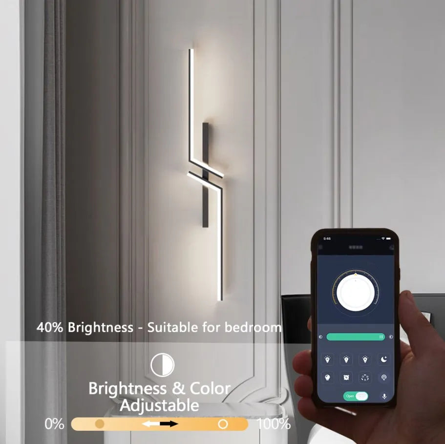 Smart Dimmable LED Wall Lamp – Modern Minimalist Bedside Wall Sconce for Bedroom & Living Room