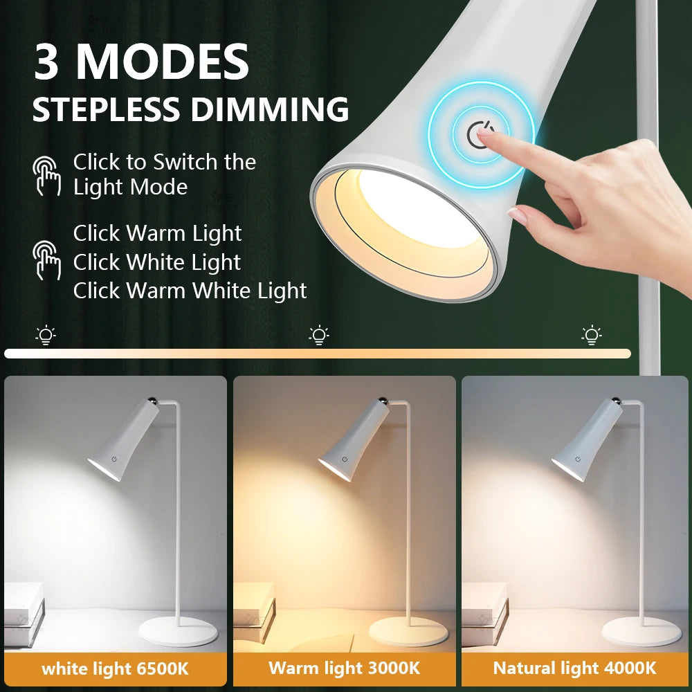5-in-1 Rechargeable LED Desk Lamp – Eye-Protection Table Lamp with Magnetic Clip, Night Light & Power Bank for Study and Reading