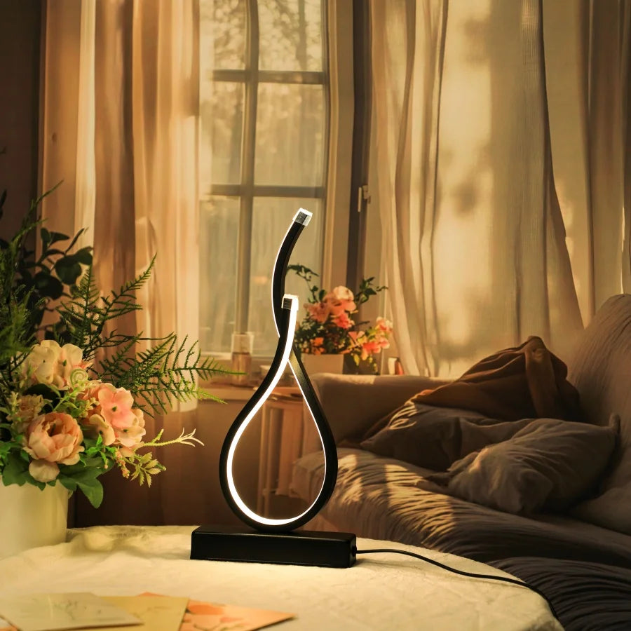 Modern USB Desk Lamp – Creative LED Table Light with Three-Color Lighting for Bedroom, Study, Office & Coffee Shop Décor (1PC)