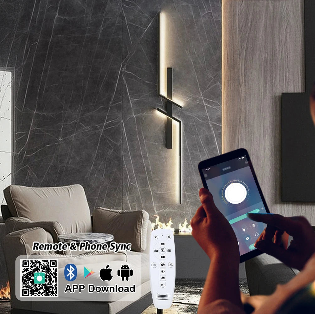 Smart Dimmable LED Wall Lamp – Modern Minimalist Bedside Wall Sconce for Bedroom & Living Room