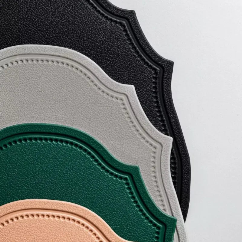 1/4/6-Piece PU Faux Leather Placemat Set – Luxury Dining Table Mats for Kitchen, Cafe & Home