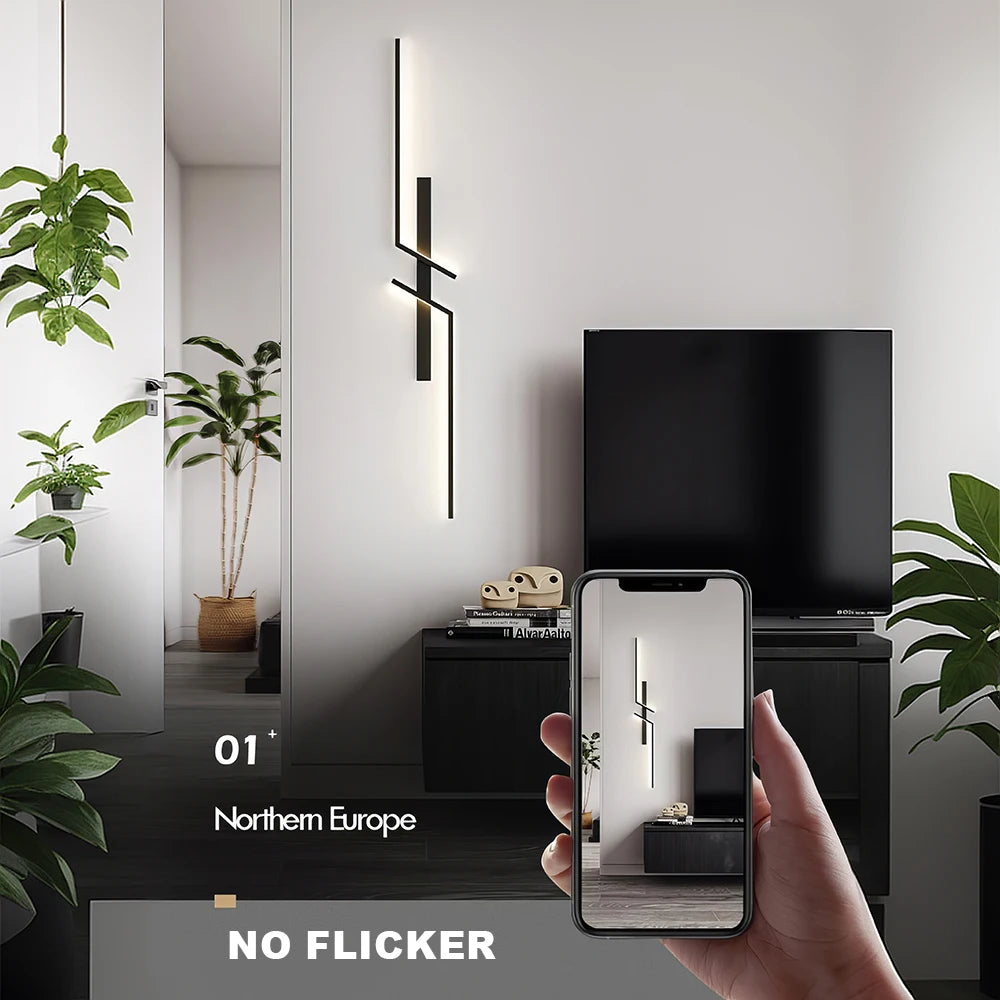 Smart Dimmable LED Wall Lamp – Modern Minimalist Bedside Wall Sconce for Bedroom & Living Room