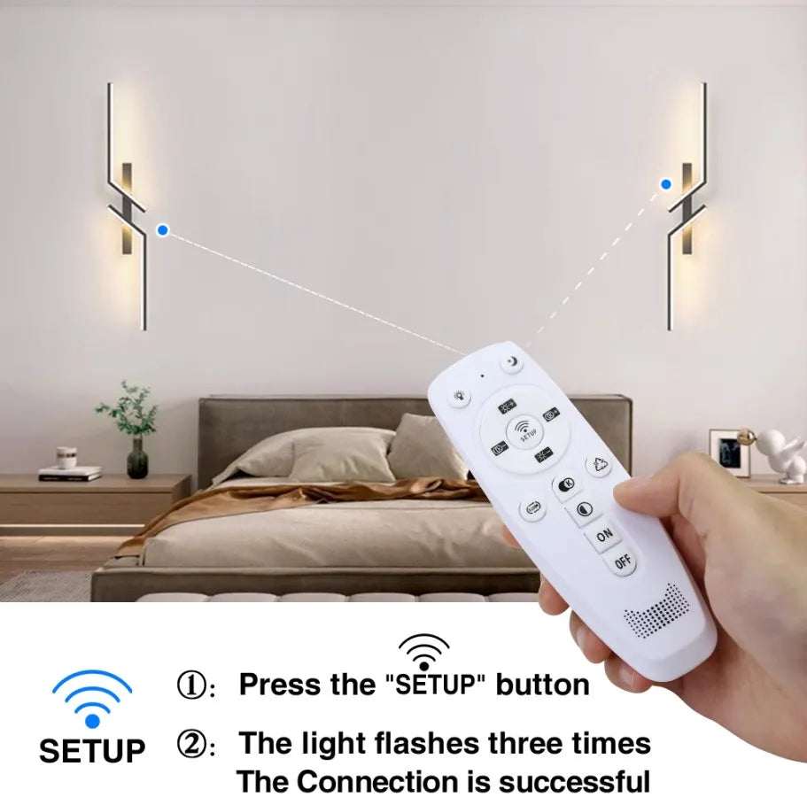 Smart Dimmable LED Wall Lamp – Modern Minimalist Bedside Wall Sconce for Bedroom & Living Room
