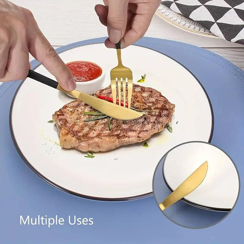 Portable Stainless Steel Cutlery Set (4-Piece) with Storage Box – Reusable Tableware for Home, Office & Travel